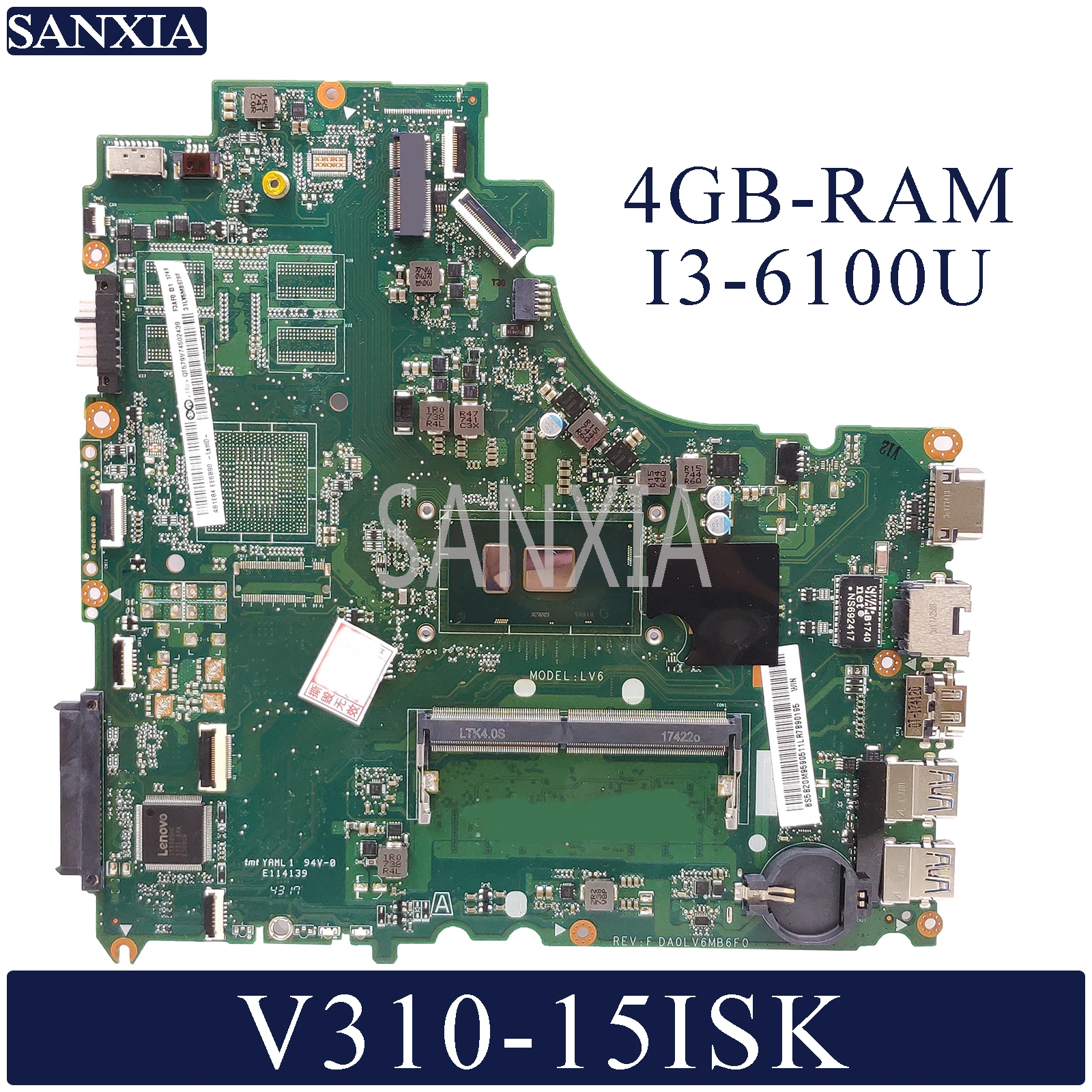 Материнская плата KEFU DA0LV6MB6F0 для ноутбука Lenovo V310-15ISK оригинальная материнская 4