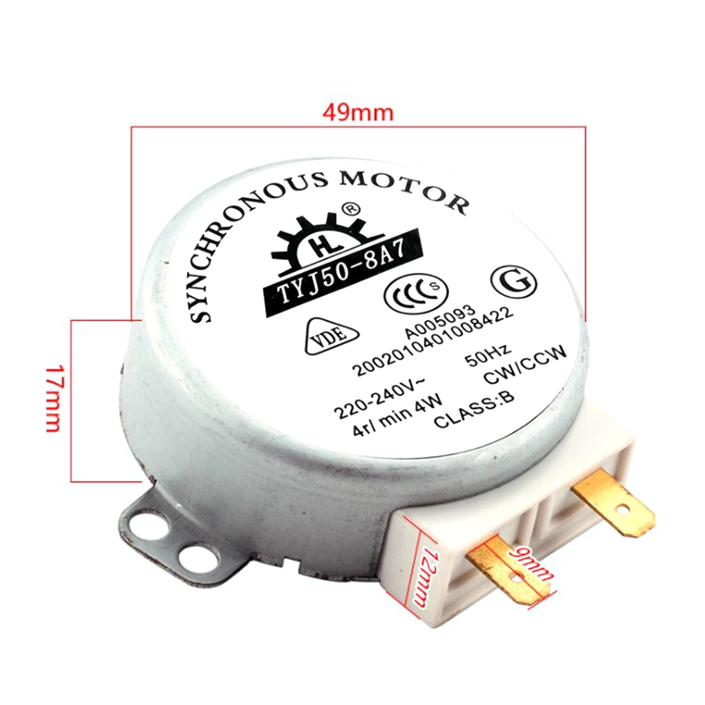 Microwave oven motor TYJ50-8A7 220V-240V microwave oven synchronous turntable motor 4W microwave oven synchronous rotary table motor tyj50-8a7