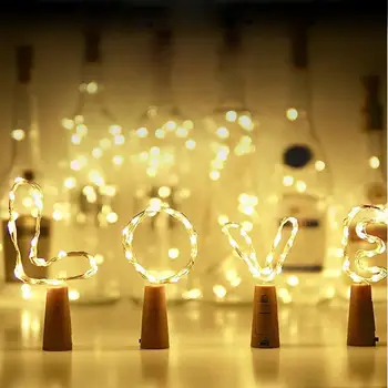 

10/20 LED Garland Solar Wine Bottle Lights Solar Cork Fairy Lights Christmas Light LED Copper Garland Wire Fairy String Lights