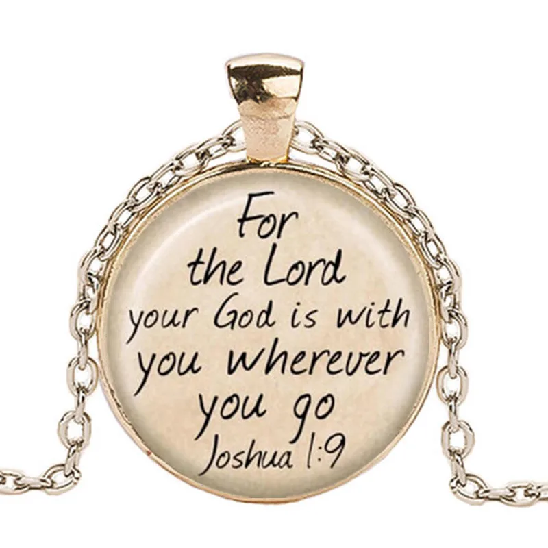 Details about   Glass cabochon necklace religious jewelry bible quotes give her a good gift 