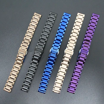 

Luxury 22/20mm Silver/Black Solid Link Stainless Steel Watch Band Folding Clasp with Safety Watches Strap Bracelet Replacement