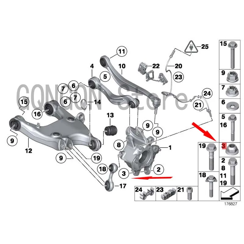 

CAR nut Hexagon nut Self-locking bm wE53 X5 3.0D M57 E53 X5 3.0D M57N E53 X5 4.4I M62 Screw washer nut Wiper nut