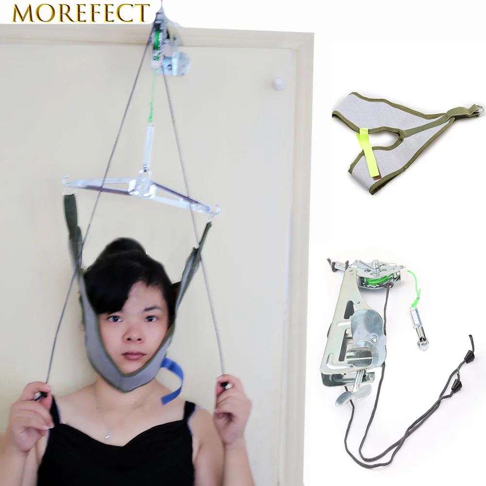 Cervical Traction Over Door Neck Massager Device Kit Stretcher Adjustment Chiropractic Back Head Massager relaxation
