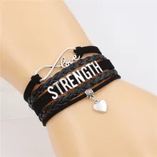 12 шт./лот, новая мода, античное серебро, сила алфавита, кожаные браслеты, сердце, шарм, Винтажные Ювелирные изделия, подарок для женщин и мужчин