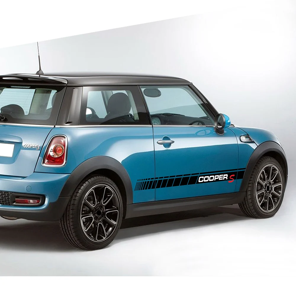 2 предмета автомобиля двери боковые полосы Стикеры тела наклейка для MINI Cooper S R50 R52 R53 R55 R56 R57 R58 R59 R60 R61 F54 F55 F56 F57 F60
