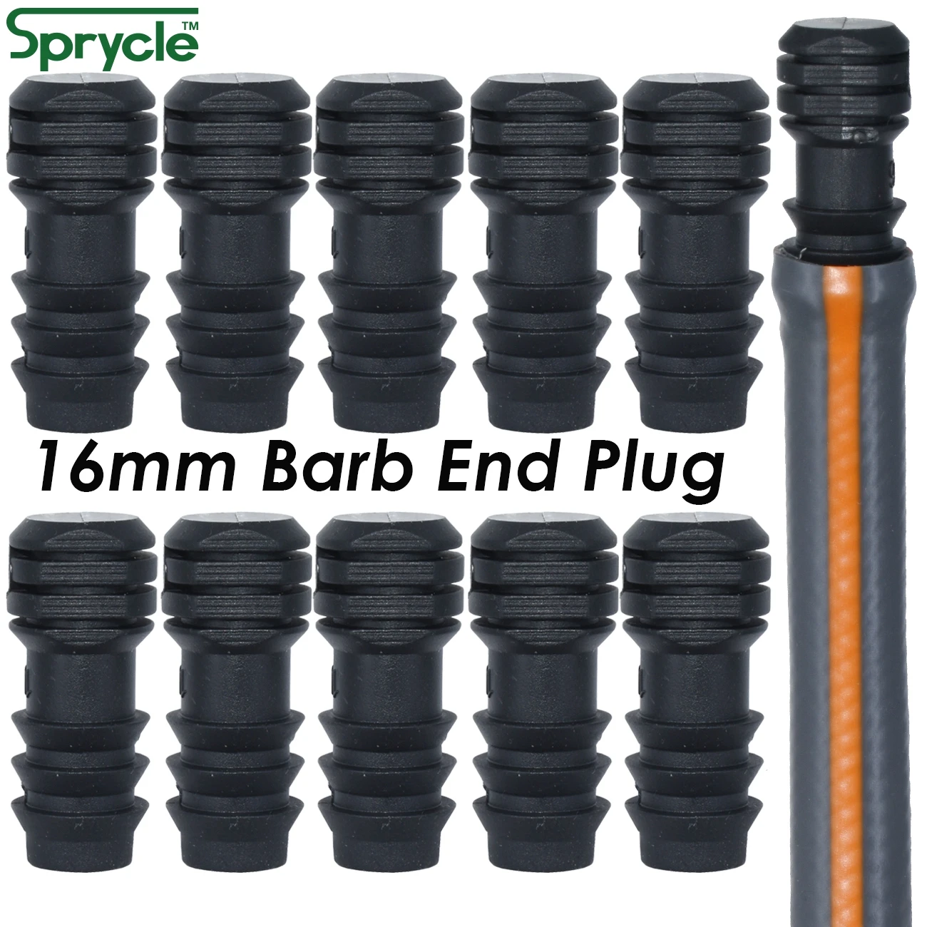 

SPRYCLE 10PCS Garden 16mm Barbed Couplings Straight Watering Connector Micro Drip Irrigation 1/2'' PE Pipe Tubing Hose Repair