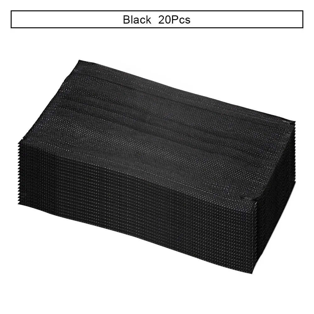 Black 20 pcs 10/20/50 шт ресниц для наращивания уход за кожей лица Маска Анти-пыль одноразовый нетканый 3 слоя рта/горячий воздух с эластичная петля уха - Цвет: Black 20 pcs