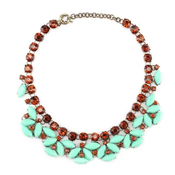 

2020 Fashion Brand New Arrival Elegant Crystal Resin Flower Pendant Statement Necklace for Women Jewelry