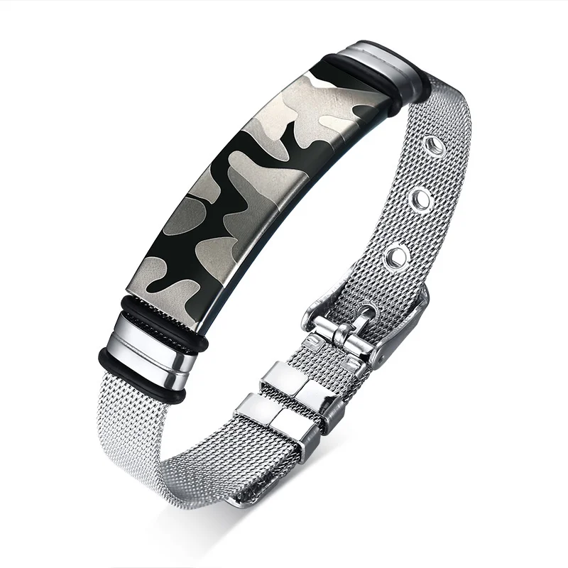 Men's Bracelet Stainless Steel Network Chain Male Men Gift Bestfriend Souvenir Military Dragon Bible
