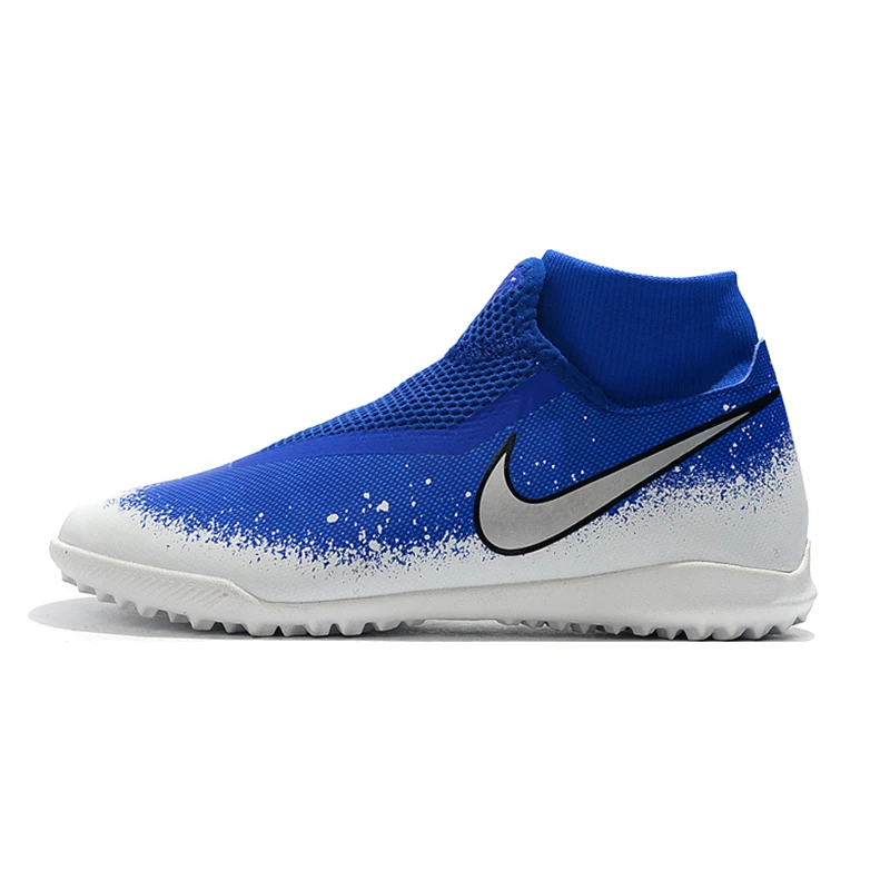 Nike Phantom Vison Academy DF TF 39-45 футбольные бутсы, кроссовки, мужские футбольные бутсы, мужские синие бутсы, дерн обувь, мужские бутсы красного цвета - Цвет: Blue White