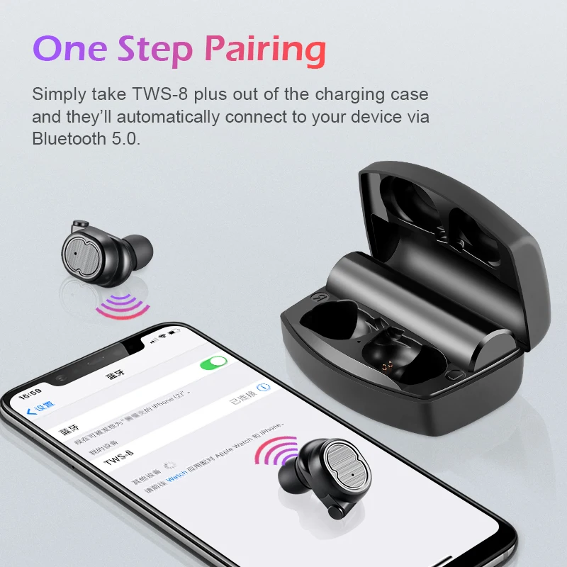 LIGE Touch Bluetooth беспроводные наушники TWS 5 0 спортивные стерео бас гарнитура