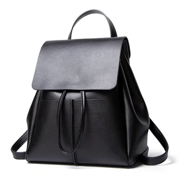 

Fashion Retro PU Leather Backpack Casual Wild Large Capacity Student Backpack Napa Pattern Anti-theft Ladies Travel Bag