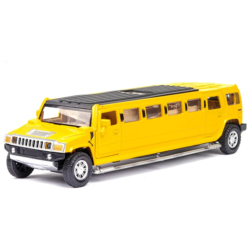 1:32 удлиненная Hummer роскошная модель автомобиля из сплава литая модель игрушечного автомобиля с светильник/Звук/функция вытягивания автомобилей игрушки для детей - Цвет: No Original Box