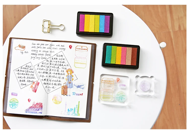1 шт. креативный Радужный градиентный красочный inkpad планировщик для скрапбукинга силиконовый штамп для изготовления карт