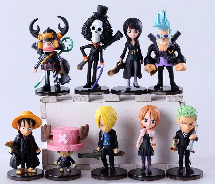 9ピース セット黒のスーツワンピースアクションフィギュアロビンルフィゾロモデルおもちゃアニメギフト装飾6 8センチメートルグッズワンピースフィギュア One Piece Action Figure Onepiece Figureaction Figure Aliexpress