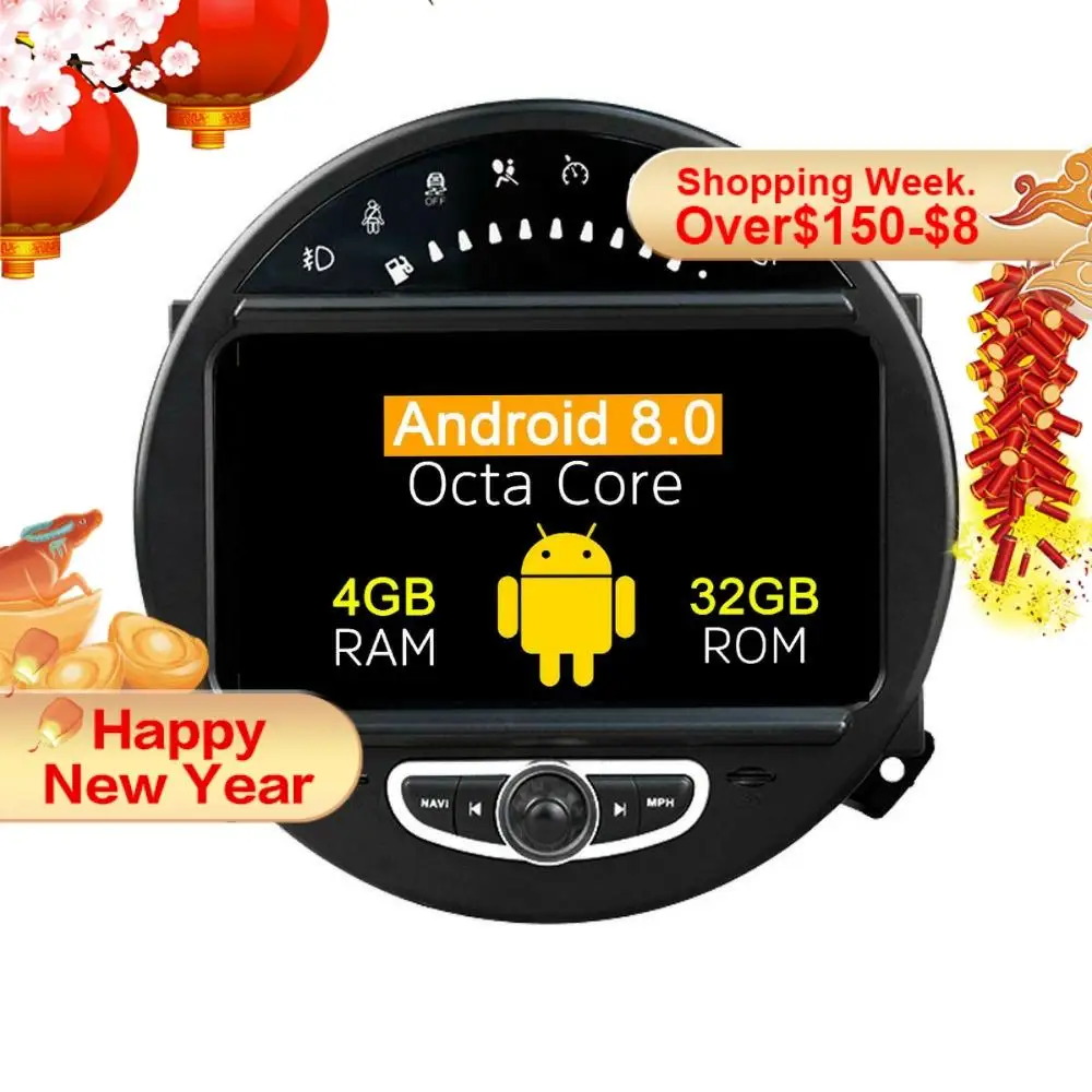 Android 8 0 автомобильный мультимедийный плеер NAVI для BMW Mini 2006 2013 с автомобильным DVD