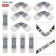 

LED Strip Connector 4 Pin 10mm Right Angle Adjustable /H shape Connector For 3528/5050 SMD RGB LED Strip Lights 90 Degree Corner