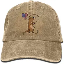 Милая морская выдра с флагом сердце шар унисекс джинсовая Спортивная шляпа бейсбольная Кепка