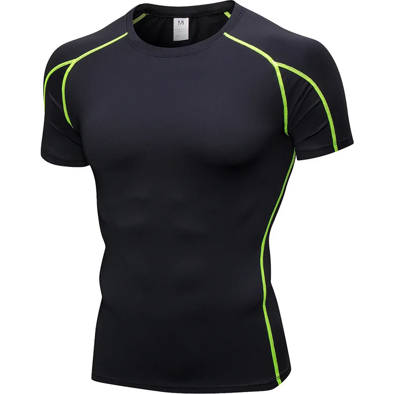 Men's outdoor exercise Tight T-shirt fitness exercise running training suit stretch quick-dry Long T-shirt sportswear pants 2