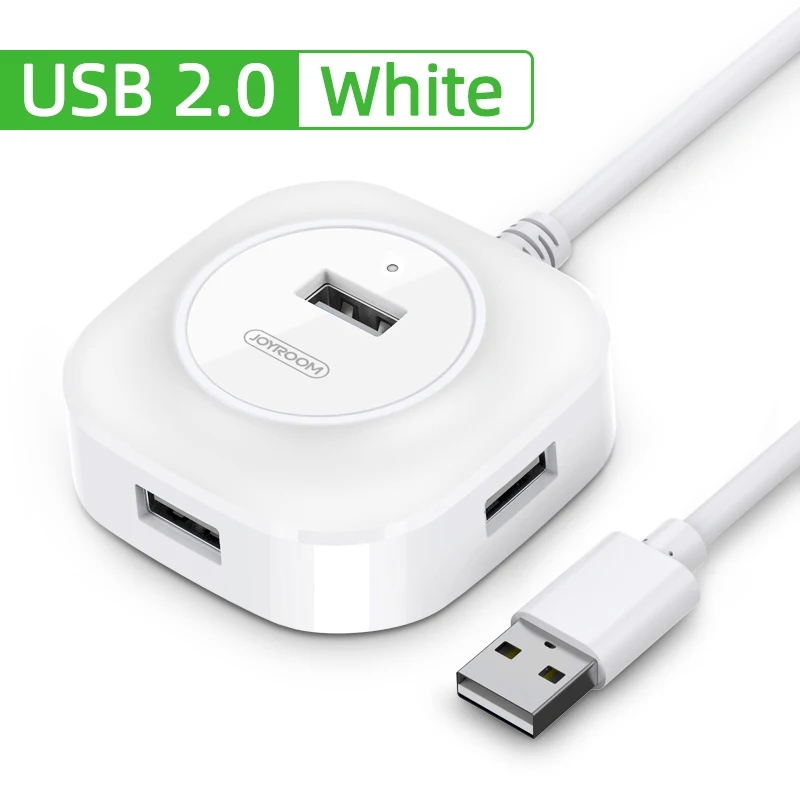 Joyroom usb-хаб 3,0 концентратор USB 2,0 адаптер 4 порта скорость несколько usb3.0 адаптер с Micro USB для компьютера USB разветвитель 0,25 м - Цвет: USB 2.0 Cable White