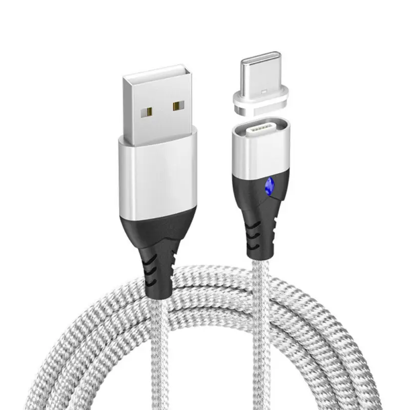 1 метр магнитное зарядное устройство USB кабель Дата синхронизации type-C для samsung huawei разъем тканый+ головка из алюминиевого сплава