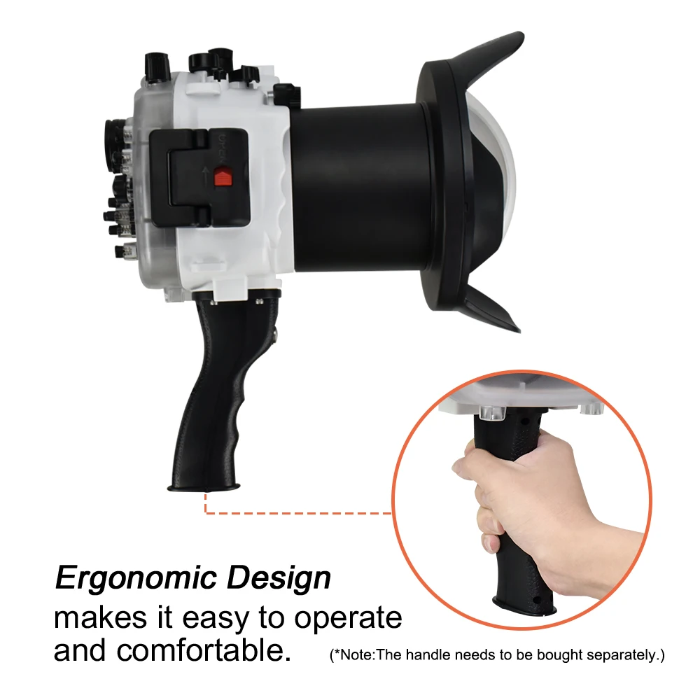 Seafrog 방수 카메라 하우징,  A7RIII 16-35mm f2.8 f4.0 렌즈용, 8 인치 돔 포트 포함, 40 미터