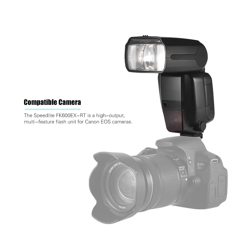FK600EX-RT GN60 E-TTL Вспышка Speedlite накамерная вспышка 2,4G Беспроводная радио Master Slave 1/8000 HSS для Canon EOS camera s