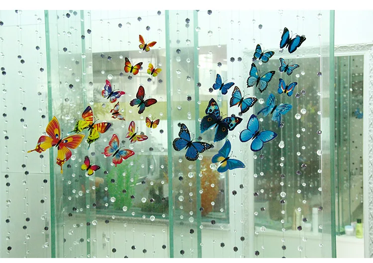 12 шт. ПВХ 3d двухслойная бабочка Настенный декор милые бабочки настенные наклейки художественные наклейки украшение дома комнаты стены искусства