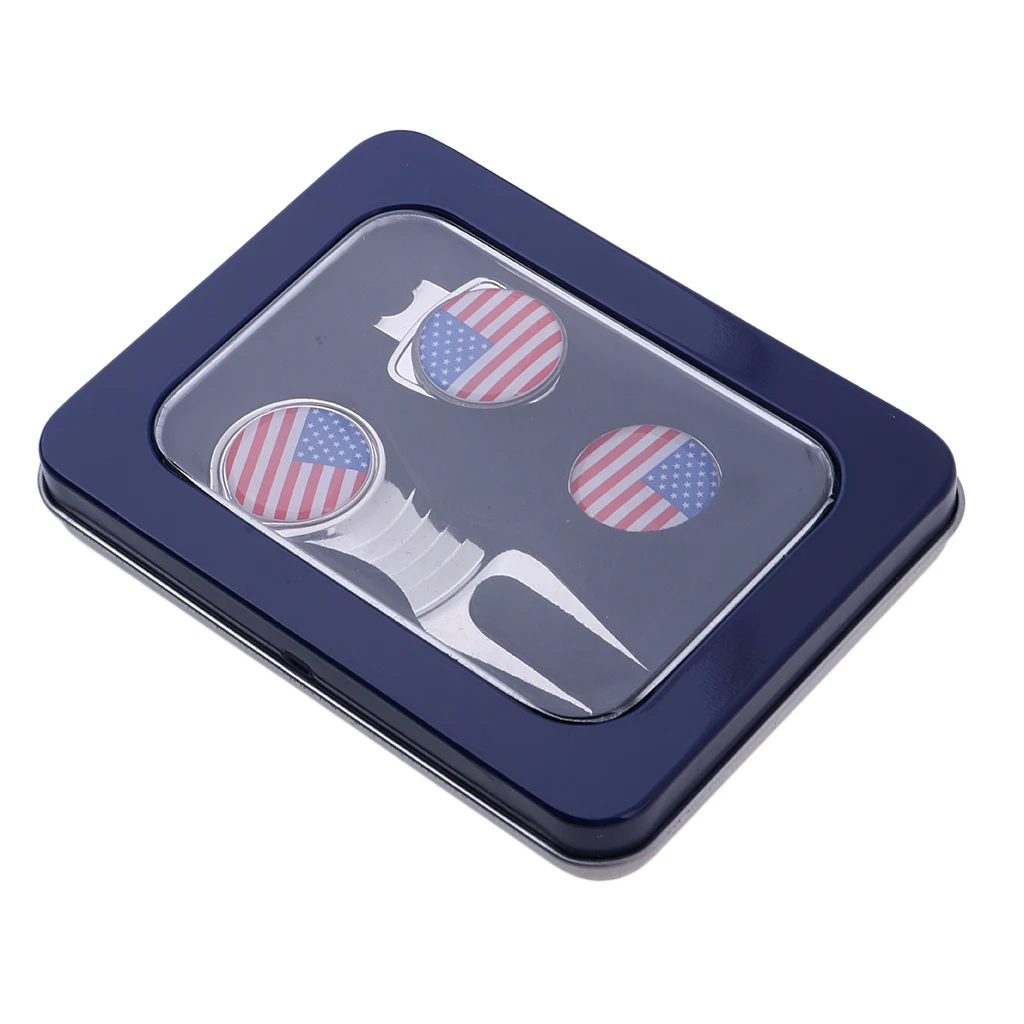 1 Set Pitch Repair Divot Tool, Hat Clip And Golfer Club Ball Marker Gift Set