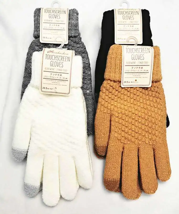 Men Women's Knitted Winter Gloves Women Autumn Winter Warm Thick Gloves Touch Screen Skiing Gloves
