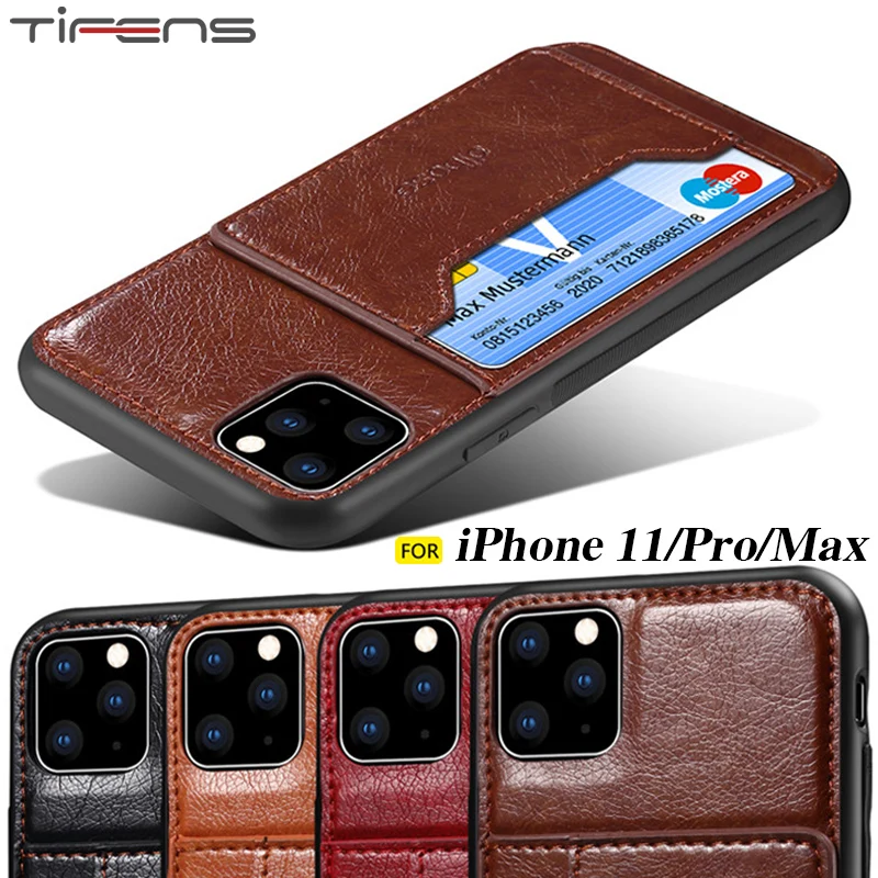 

Luxury Vintage Back Cover Silicone Case For iPhone 11 Pro Max 5.8 6.1 6.5 inch 2019 New PU Leather Card Stand Phone Coque Etui