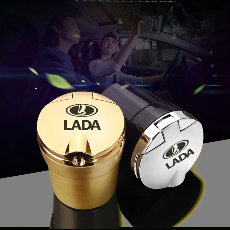 

Car ashtray with LED light cigarette Office Ashtray smoke Cigarette Ashtray for lada 2017 niva 4x4 vesta model Car accessories