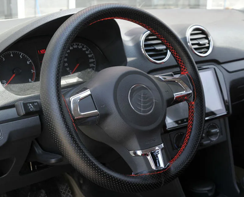 Ручное шитье DIY PU чехол рулевого колеса автомобиля для Porsche Jeep Dodge Journey