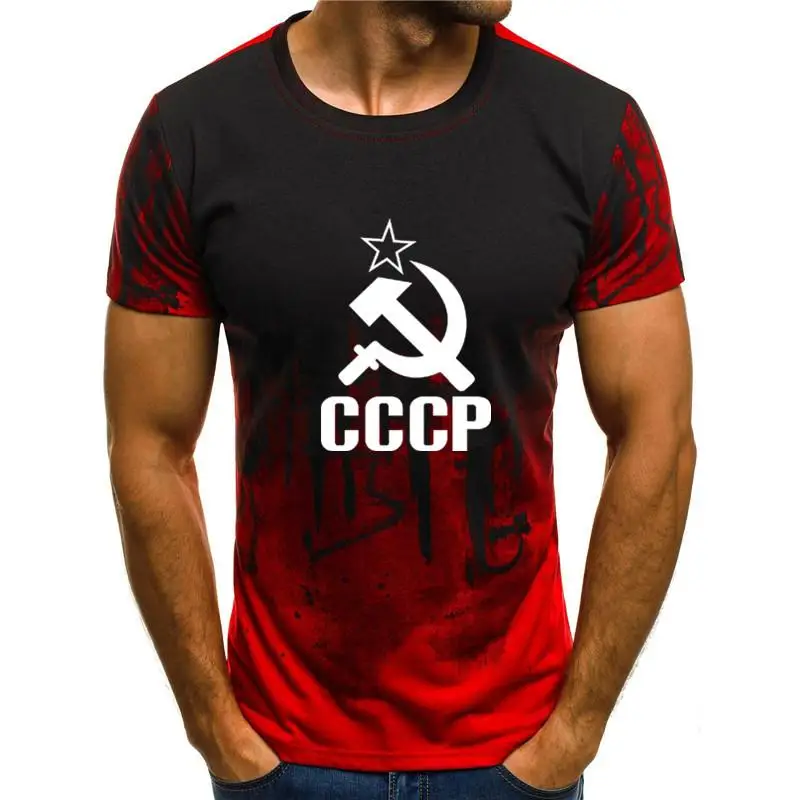 Для мужчин s футболка летние CCCP 3d футболки СССР Советского Союза человек с