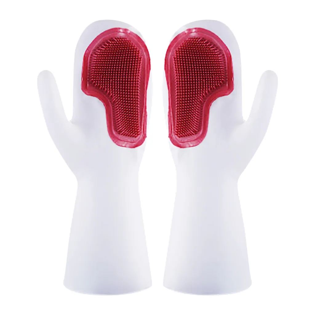 Household Plastic Cleaning Nitrile Rubber Gloves Kitchen Washing Dishes/Clothes Waterproof Durable Wear-Resistant Gloves
