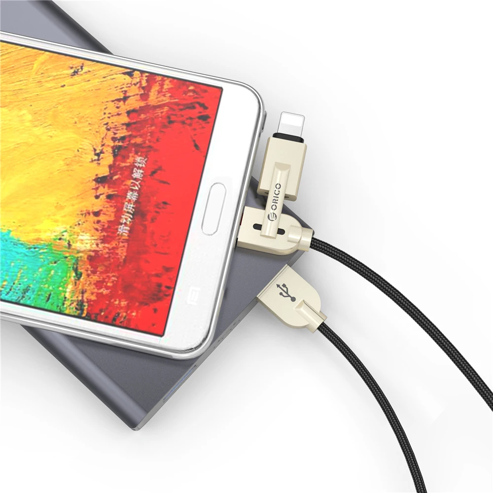 ORICO 2 в 1 USB для освещения и Micro USB кабель для зарядки и синхронизации Шнур для huawei iPhone x 8 plus iPad Android смартфон