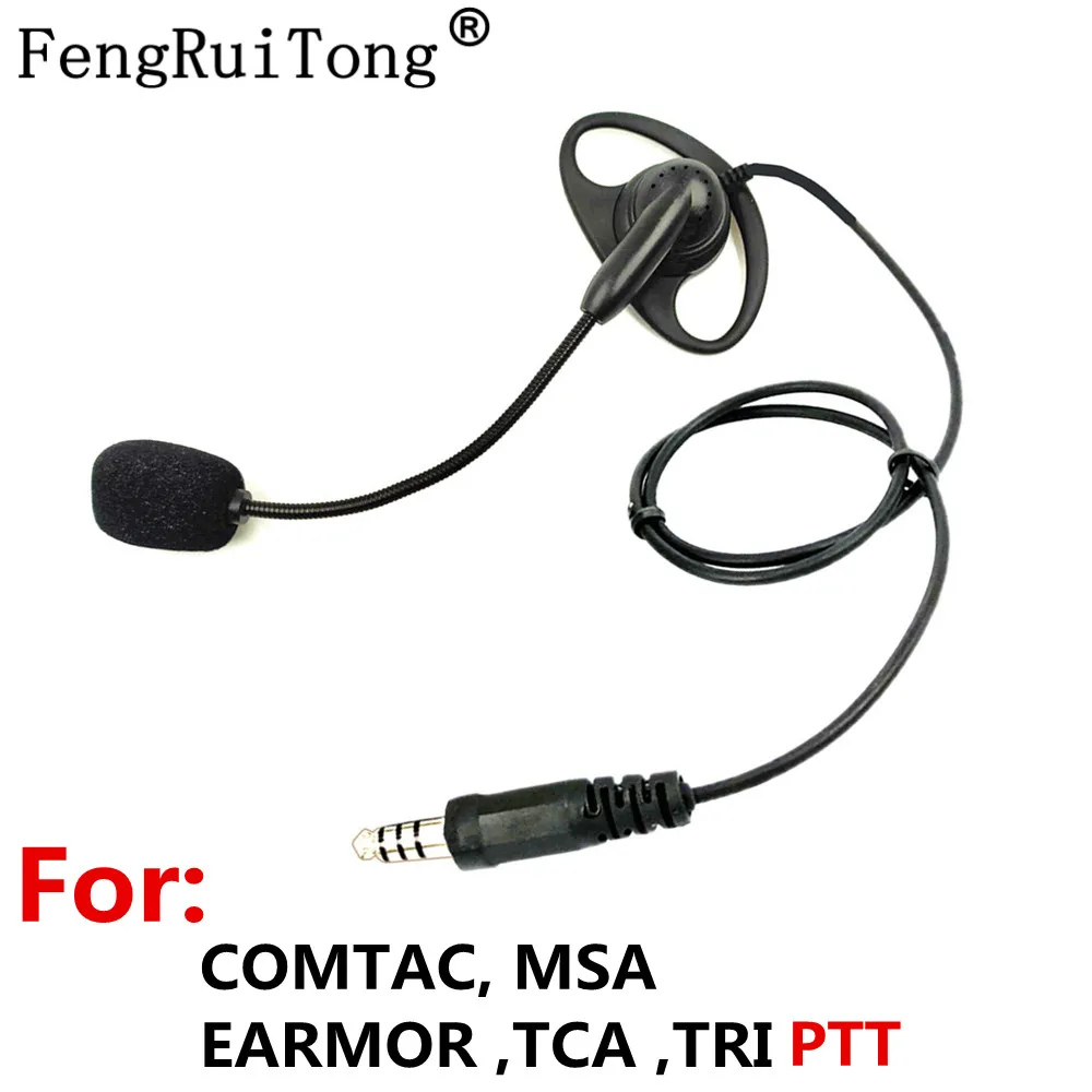 D-type tactical headset, adjustable microphone stick NATO Plug for COMTAC MSA EARMOR TCA TRI PTT for Walkie-talkie prc152 PRC148
