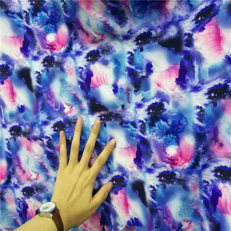 All round elastic impervious knitted milk silk printed fabric for sewing cheongsam Latin stage performance clothing | Дом и сад