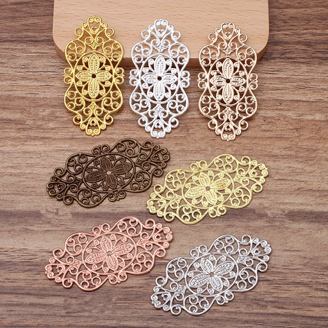 20 pcs Silver Tone Embellishments Scrapbooking Paper Craft Metal Stamping  Lace Filigree