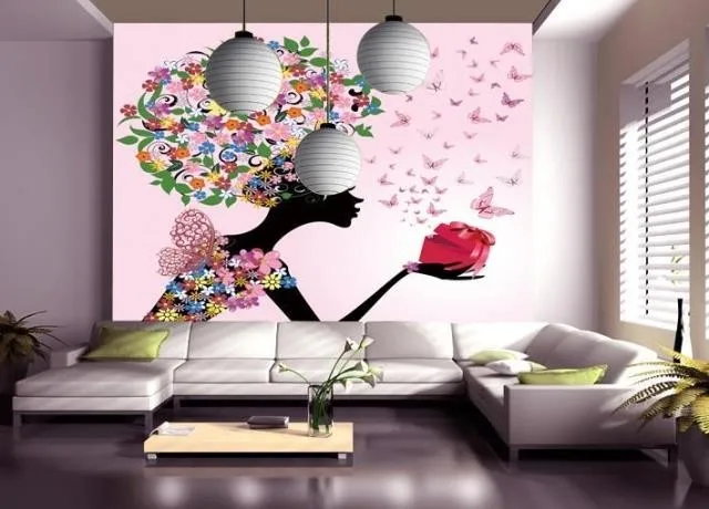 Free-shipping-Seamless-wallpaper-mural-backdrop-beauty-salon-hair-salon-butterfly-pattern-girls-Custom-Size (3)