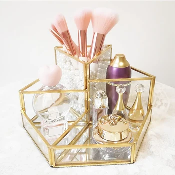 

Makeup Organizer 5 Compartments Clear Makeup Brush Eyebow Lipsticks Storage Multifunction Cosmetic Storage Display Case