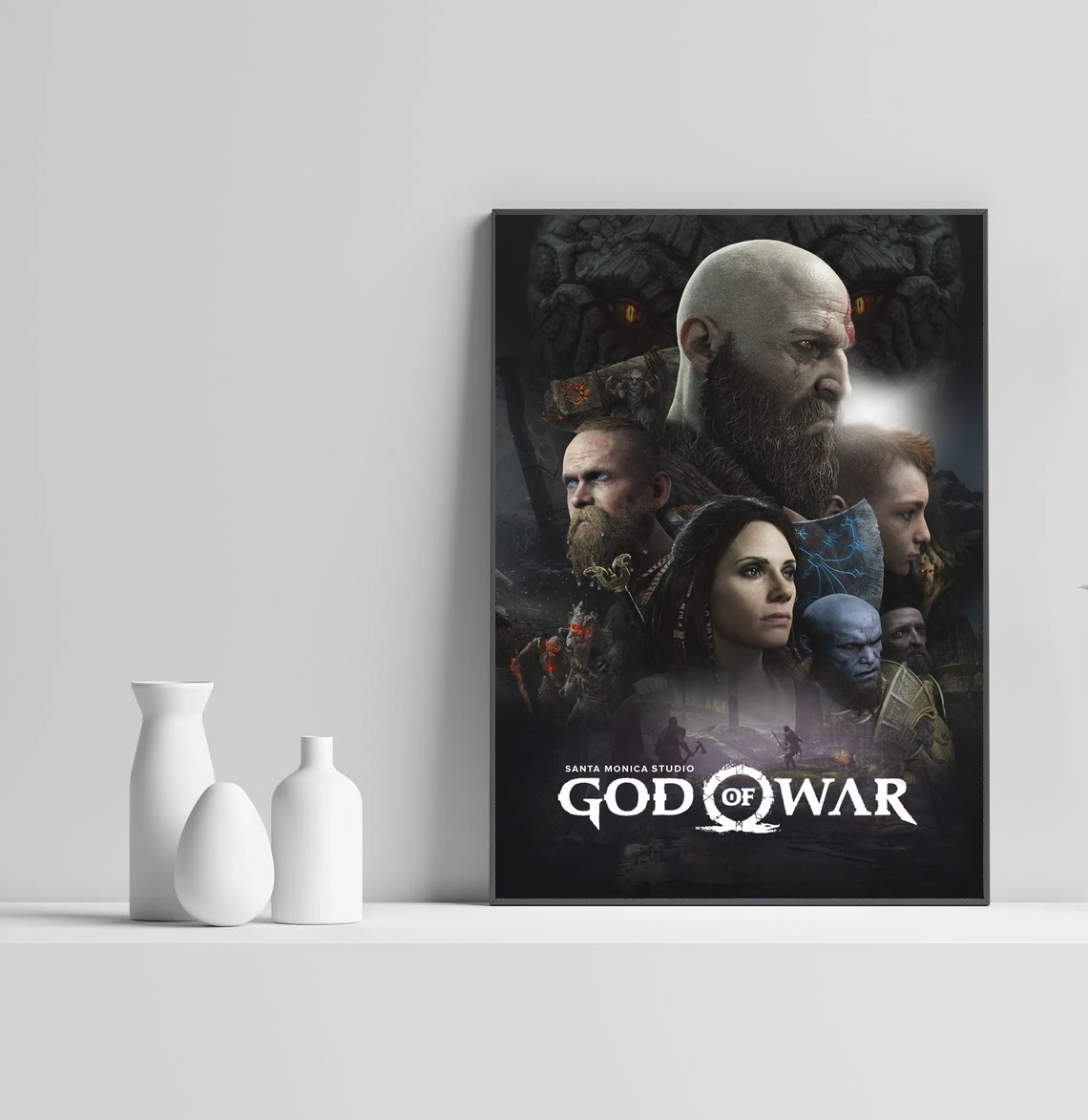 God Of War 4 Videogioco Canvas Poster Home Wall Painting Decoration (Senza Cornice)