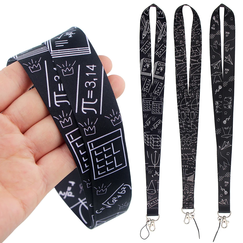 Mathematics Printing Lanyards Math Formula Printed Lanyard For Keys Neck  Straps Keychain ID Card Badge Holder