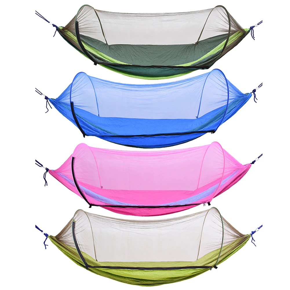 

Camping/garden Hammock with Mosquito Net Outdoor Furniture 1-2 Person Portable Hanging Bed Strength Parachute Fabric Sleep Swing