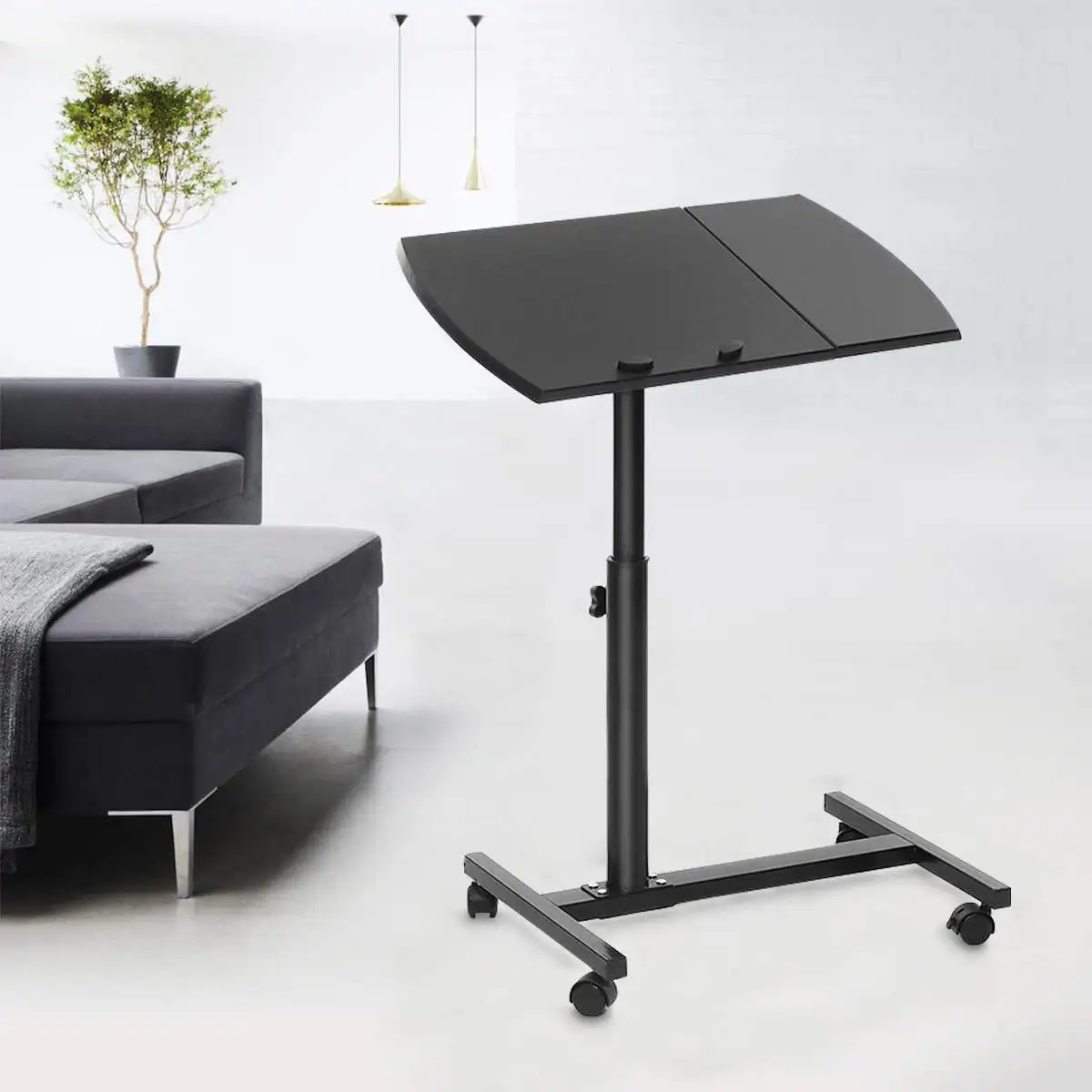 Регулируемая высота подставка для ноутбука настольная Тележка стол для ноутбука стол кровать диван лоток прокатки портативный Рабочий стол для ноутбука с колесами