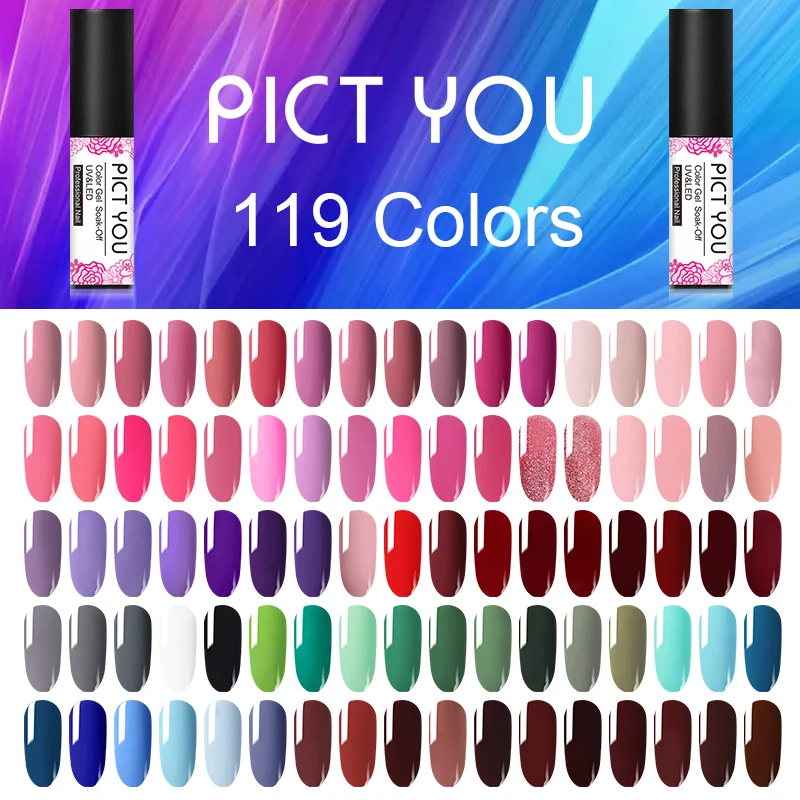 PICT YOU 5 мл Гель-лак для ногтей УФ светодиодный 119 цветов лак для ногтей Гибридный Полупостоянный Гель-лак для нейл-арта
