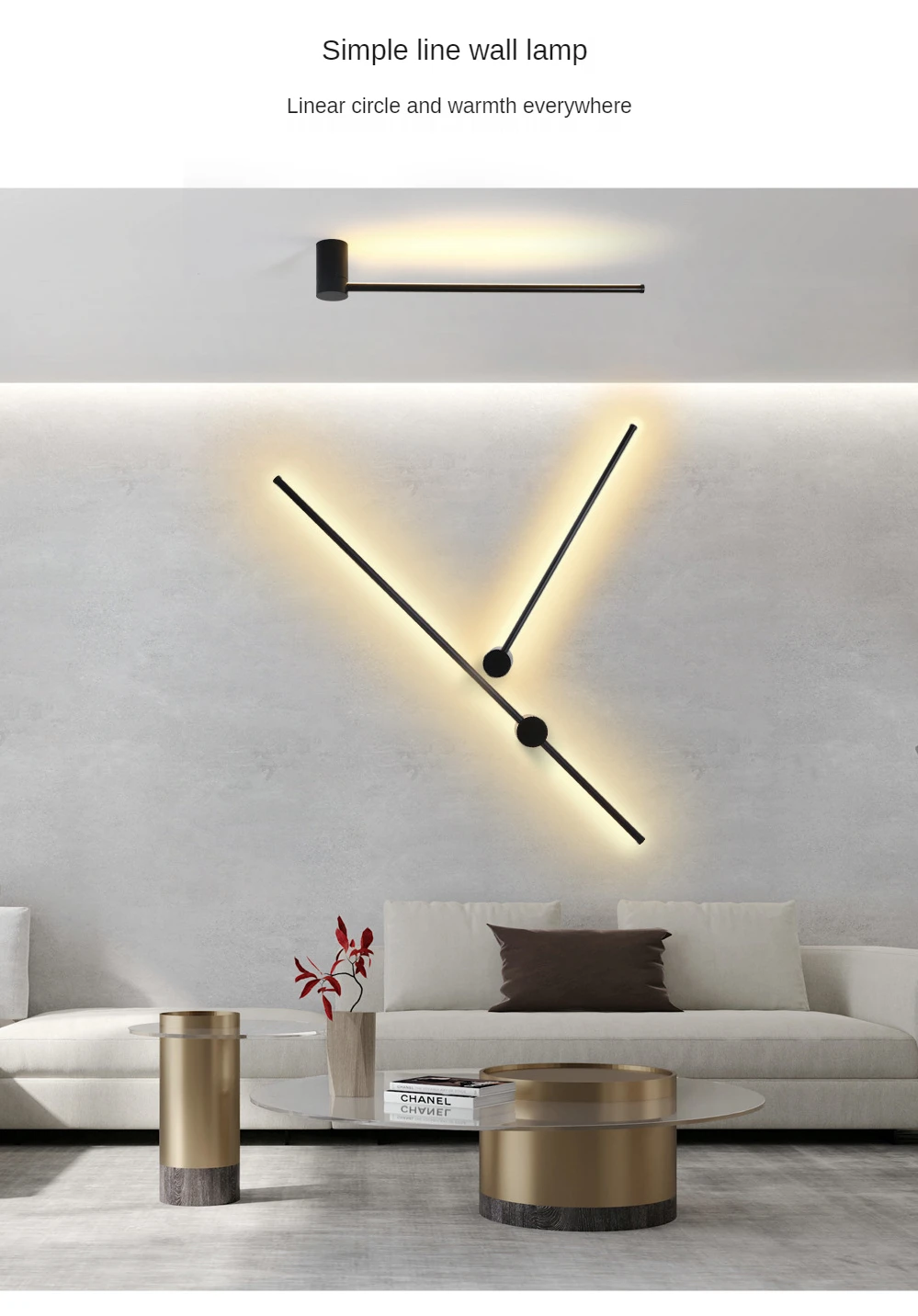 wall sconces for living room Led Wall Lamp Long RGB Wall Light Atmosphere Decor For Home Bedroom Living Room Bar Corridor Sofa Background Wall Linear Fixture led wall lamp