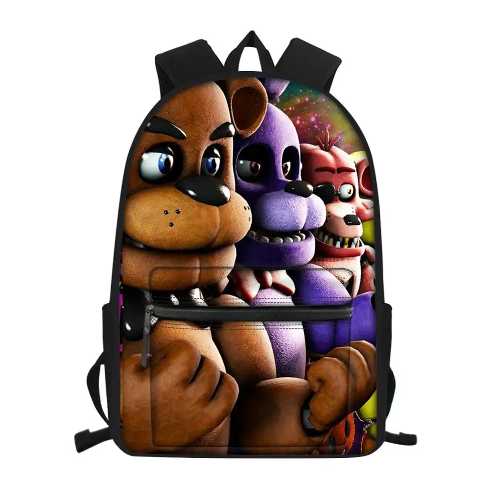 

Cartoon Anime Students Canvas Backpack Five Nights At Freddys Pattern Girls School Book Bags Women's Travel Backpacks