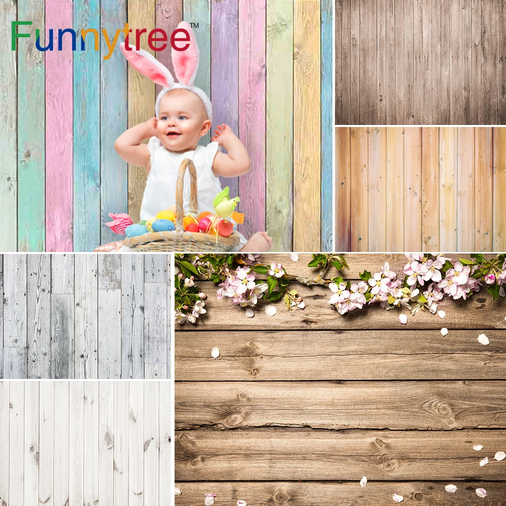 Funnytree photography backdrop wood plank Newborn Baby Shower board vinyl Hardwood Texture photo background for food wallpaper |