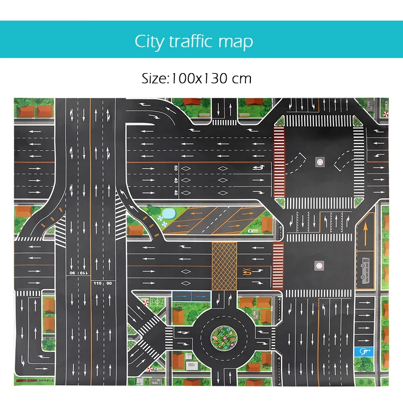 100x130 см большой городской симулятор дорожного движения, игровые коврики для парковки, правила дорожного движения, игровой коврик, карта, обучающие игрушки для детей - Цвет: Maps